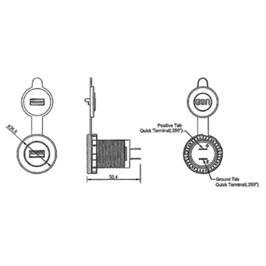 GBC 29.1700.05 Dual USB Car Charger 2.1A+1A, 12-24V – Faston Terminals