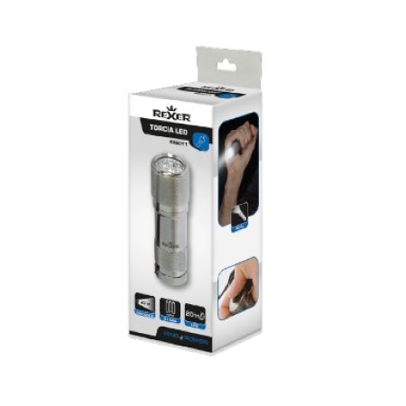 REXER RX6011 Aluminium LED Flashlight – 5 LEDs, 22lm & 95mm Compact Size