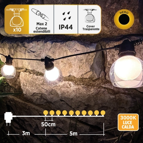 GBC Εξωτερικά LED Φωτάκια Festoon 10 Λαμπτήρων IP44 — GBC