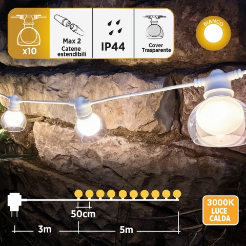 GBC Εξωτερικά LED Φωτάκια Festoon 10 Λαμπτήρων IP44 — GBC