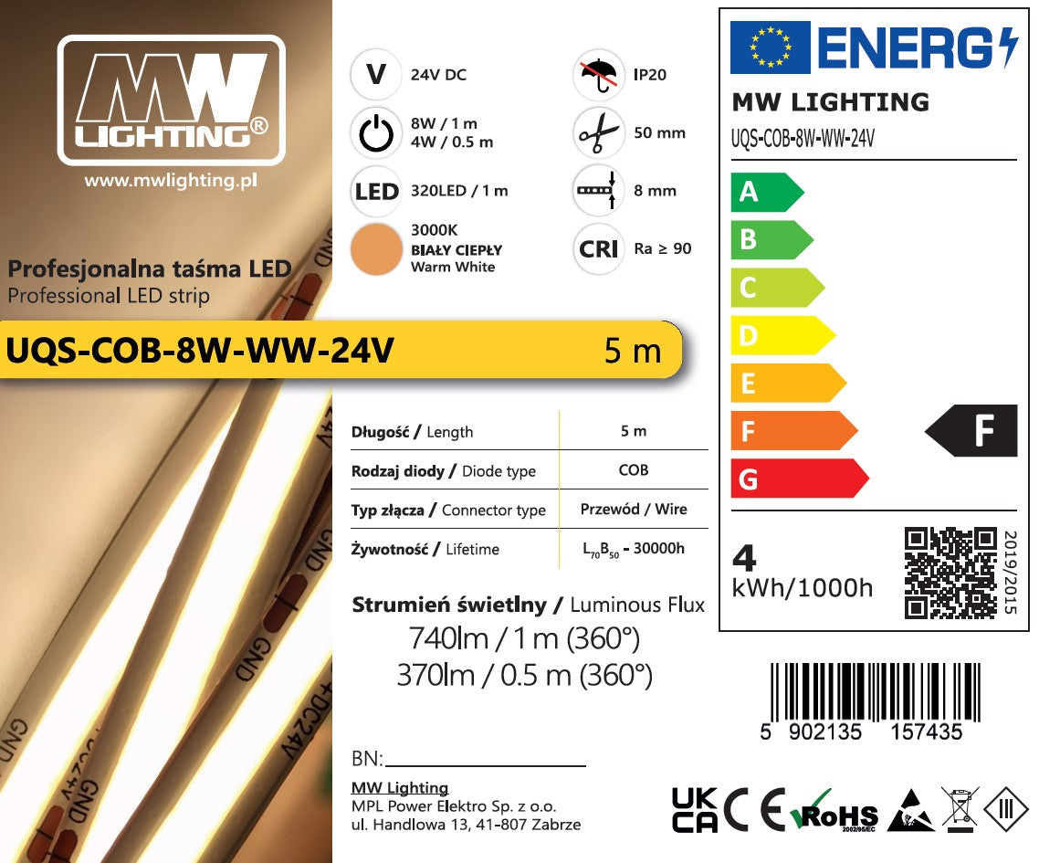 MW Lighting Professional COB Ταινία LED 5m — MPL