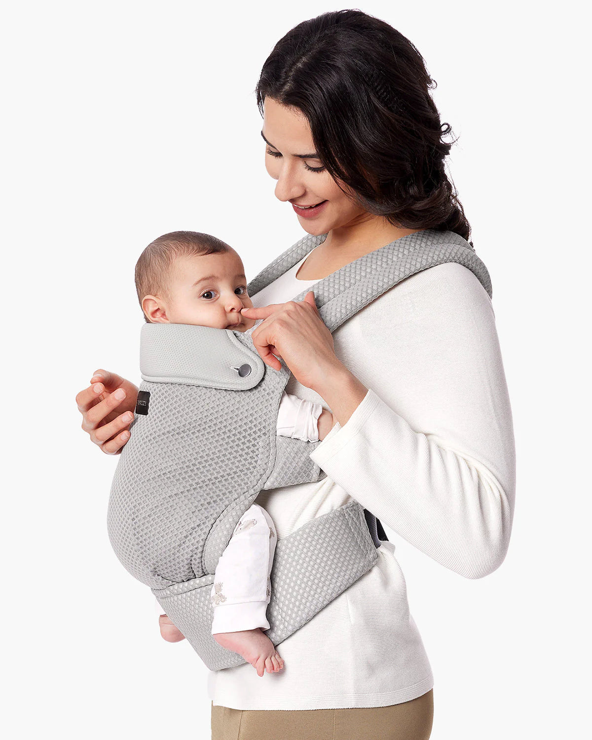 Momcozy PureHug Air Mesh Μάρσιπος Μωρού Γκρι – Εργονομικός, 3–20kg & Πλένεται στο Πλυντήριο