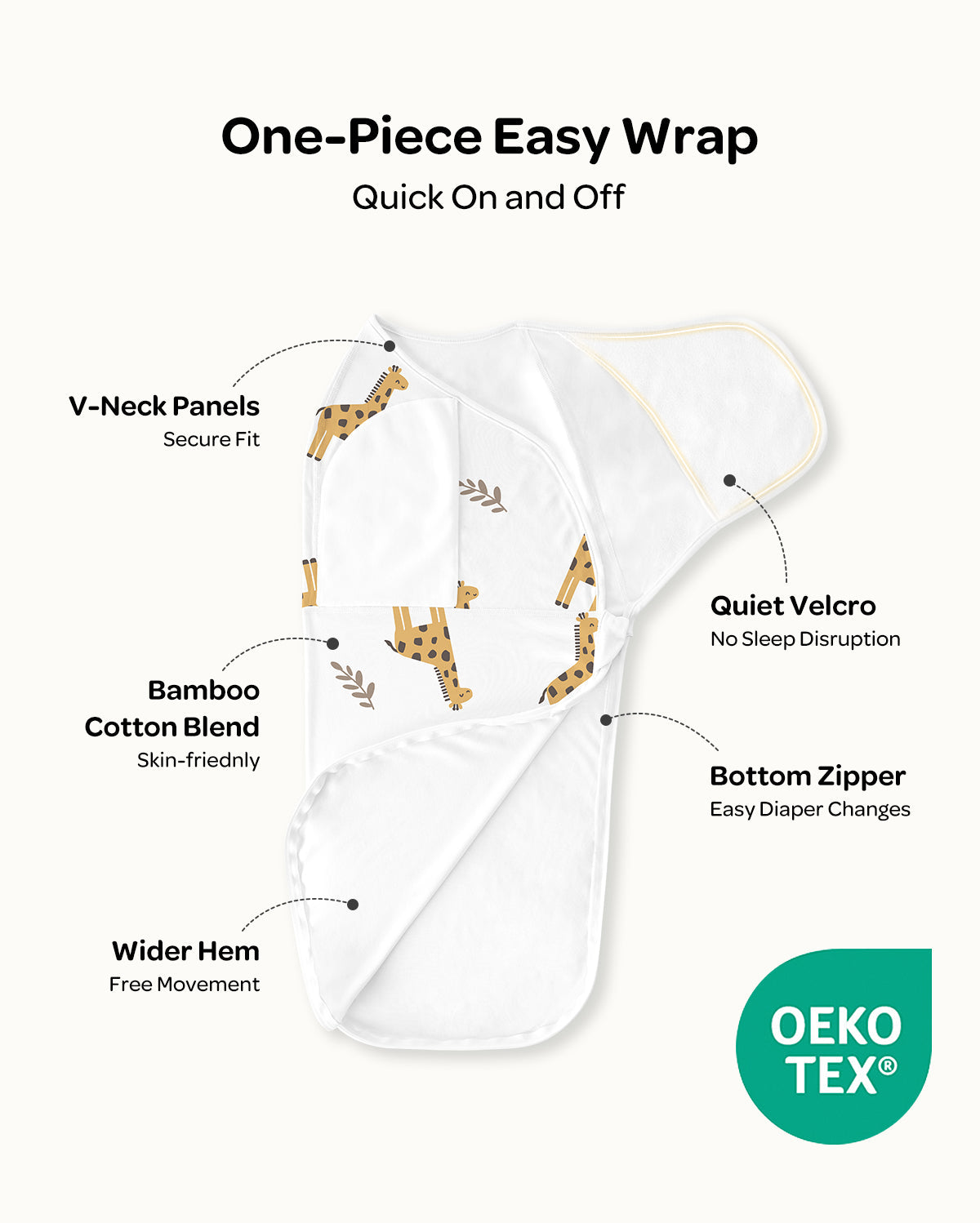 Momcozy Easy Swaddle Wrap 0-3M — bamboo newborn swaddle