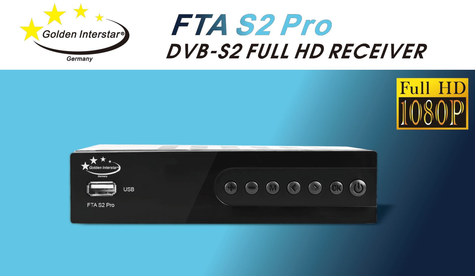 Golden Interstar HD FTA S2 PRO – DVB-S/S2 Receiver, Full HD 1080p, LAN, USB
