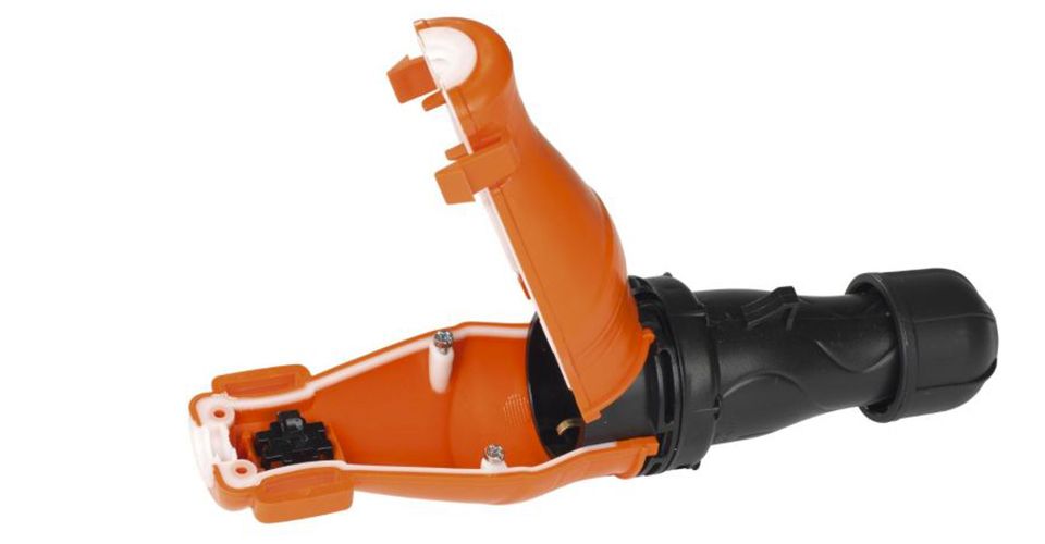 Powershell Schuko Waterproof Connector 16A IP65/IP67 – 2P+E, ABS Shell & Tool-Free Snap