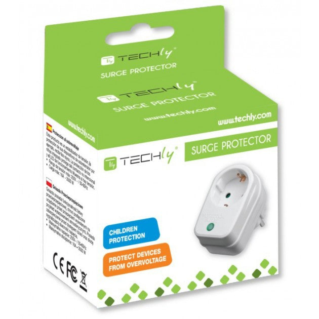 Techly IPW-ADP-SURGET Schuko Surge Protection Adapter - view 2