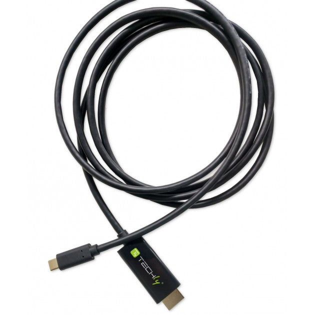 Techly IADAP USBC-HDMI2TY USB-C to HDMI 2.0 4K Cable 2m Black - view 3