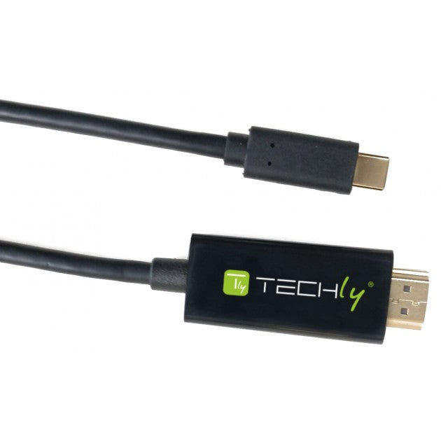 Techly IADAP USBC-HDMI2TY USB-C to HDMI 2.0 4K Cable 2m Black - view 2