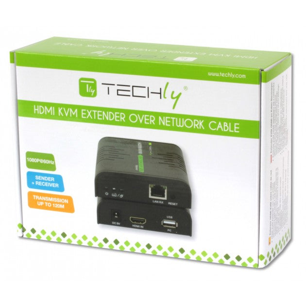 Techly IDATA HDMI-KVM2 HDMI KVM Extender 120m Cat6 1080p USB - view 2