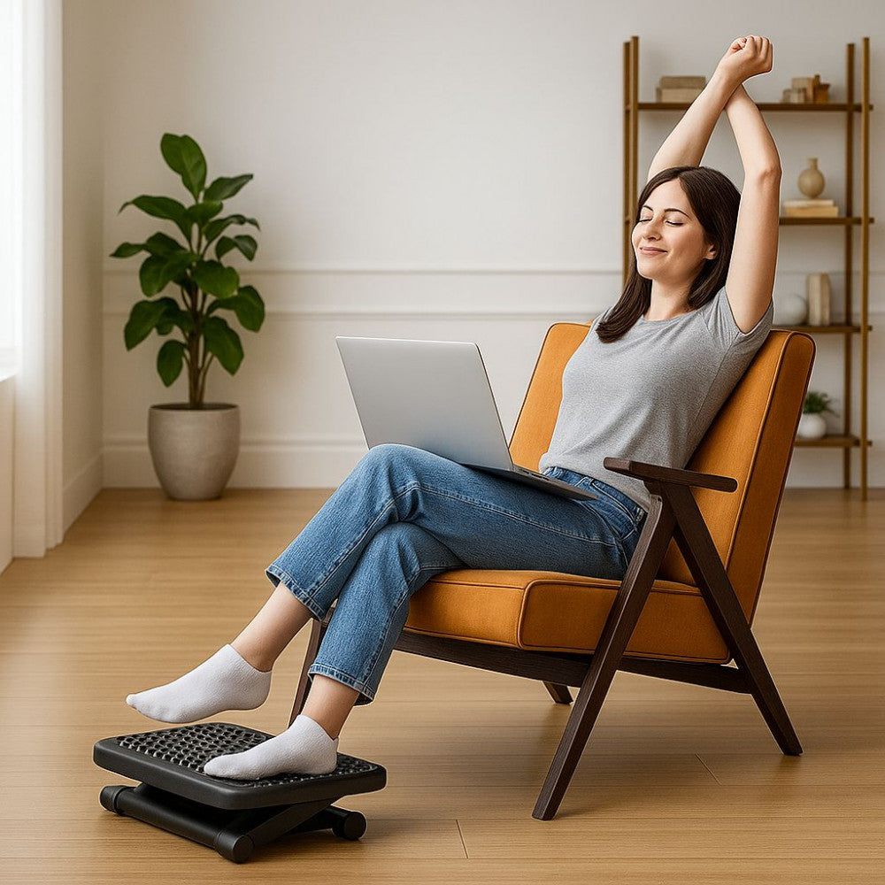 Techly ICA-FR 31 Ergonomic Footrest – Adjustable Height 110/140/170mm, Non-Slip