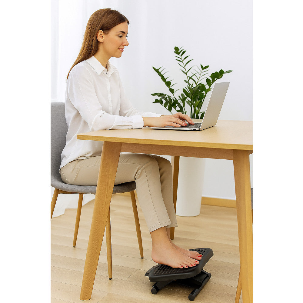 Techly ICA-FR 31 Ergonomic Footrest – Adjustable Height 110/140/170mm, Non-Slip