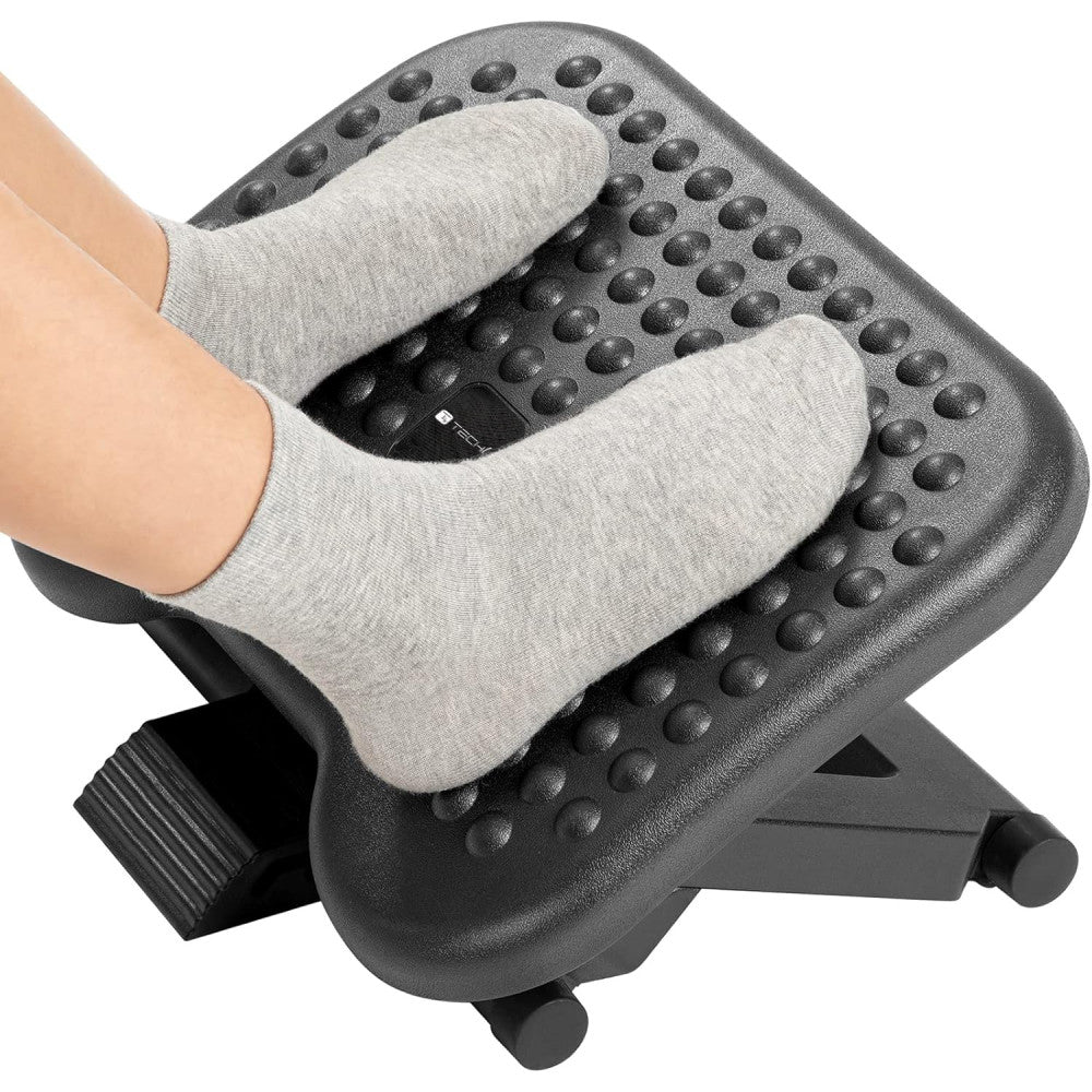 Techly ICA-FR 31 Ergonomic Footrest – Adjustable Height 110/140/170mm, Non-Slip