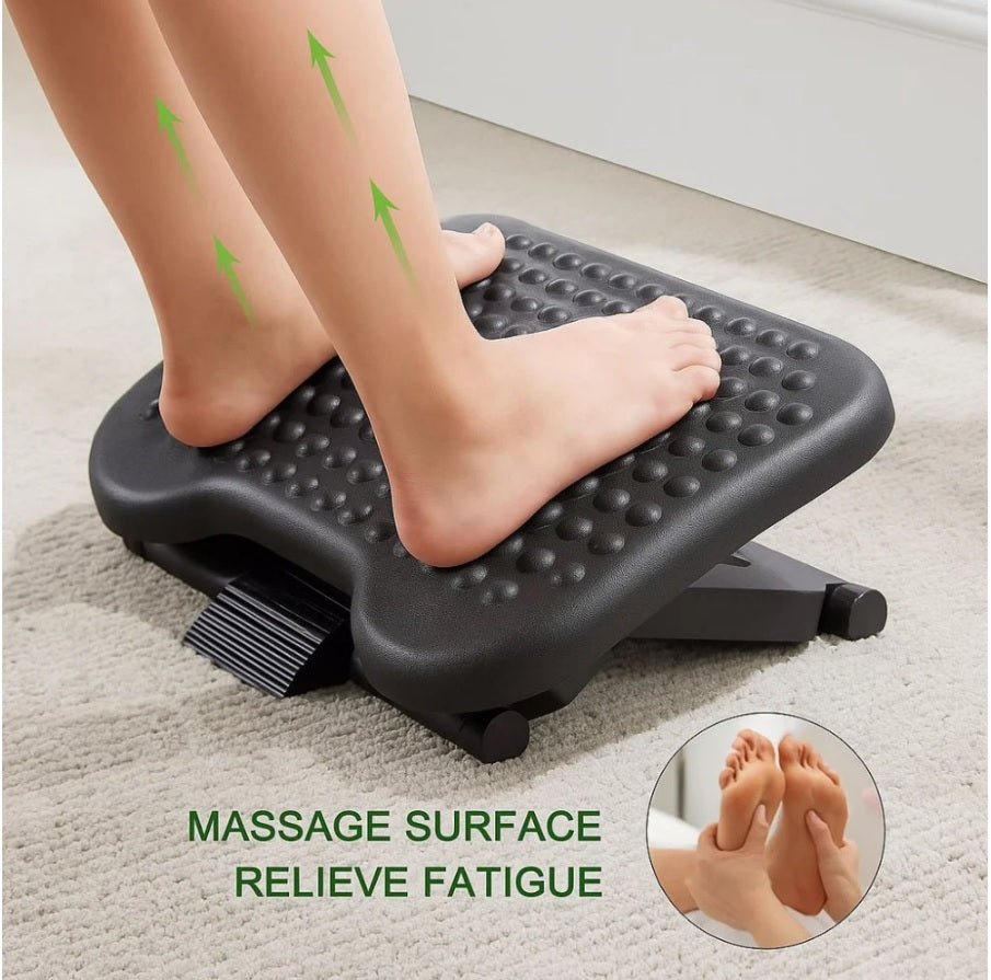 Techly ICA-FR 31 Ergonomic Footrest – Adjustable Height 110/140/170mm, Non-Slip