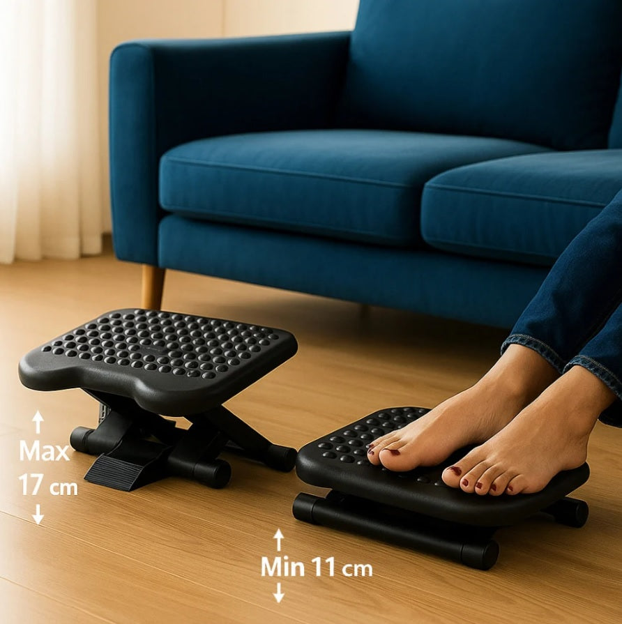Techly ICA-FR 31 Ergonomic Footrest – Adjustable Height 110/140/170mm, Non-Slip