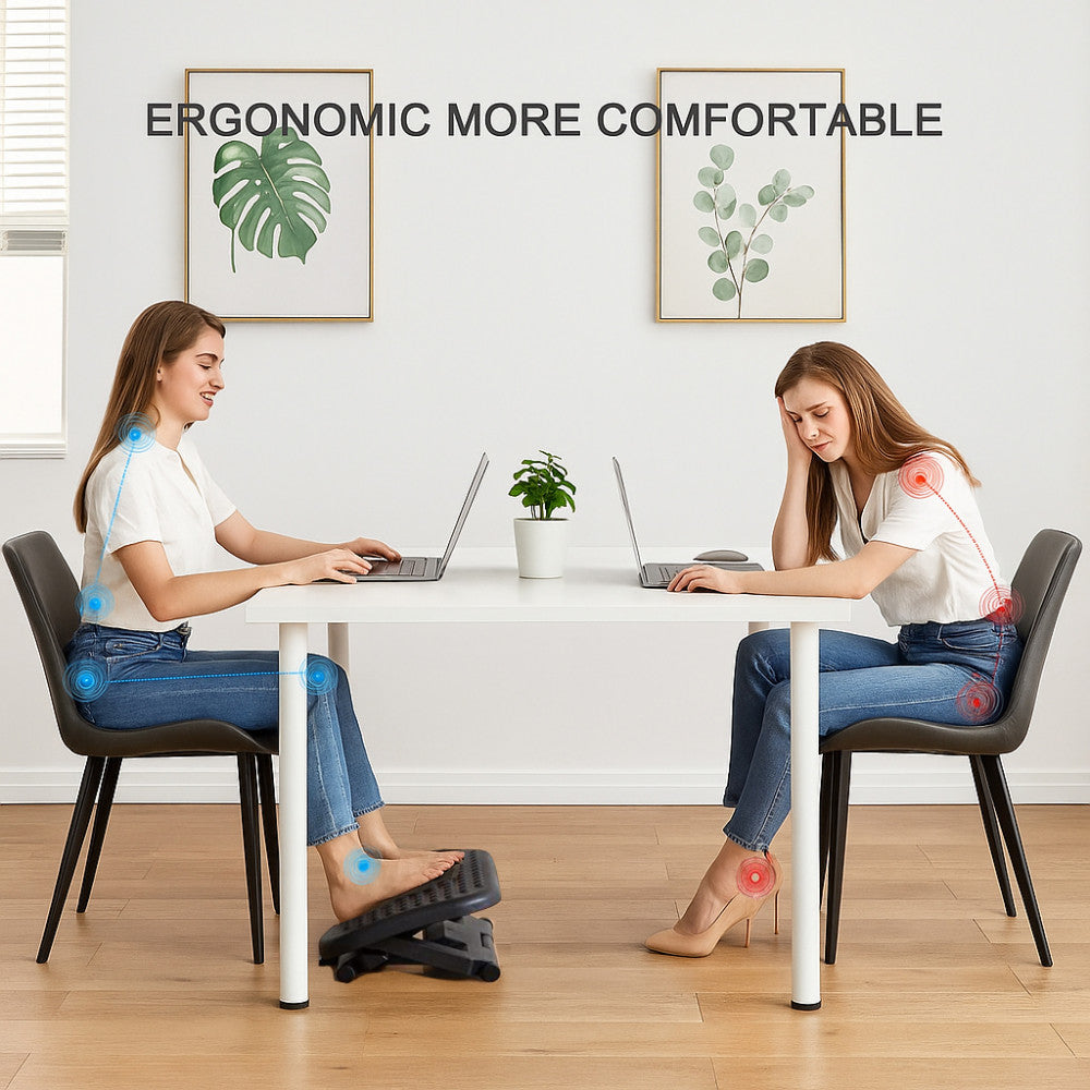 Techly ICA-FR 31 Ergonomic Footrest – Adjustable Height 110/140/170mm, Non-Slip