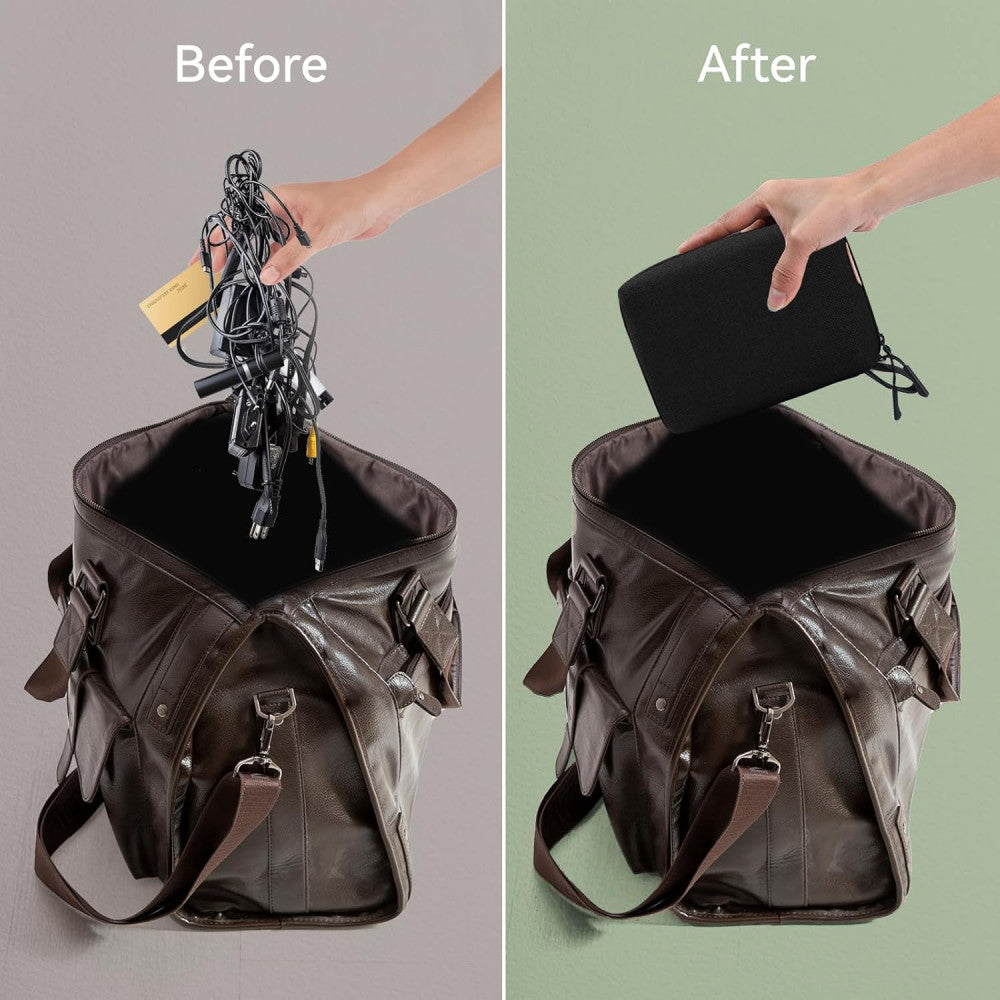 Techly ICA-NB PUNCH18BK Cable Organizer Bag – Polyester, 18.5×13cm & 180° Opening