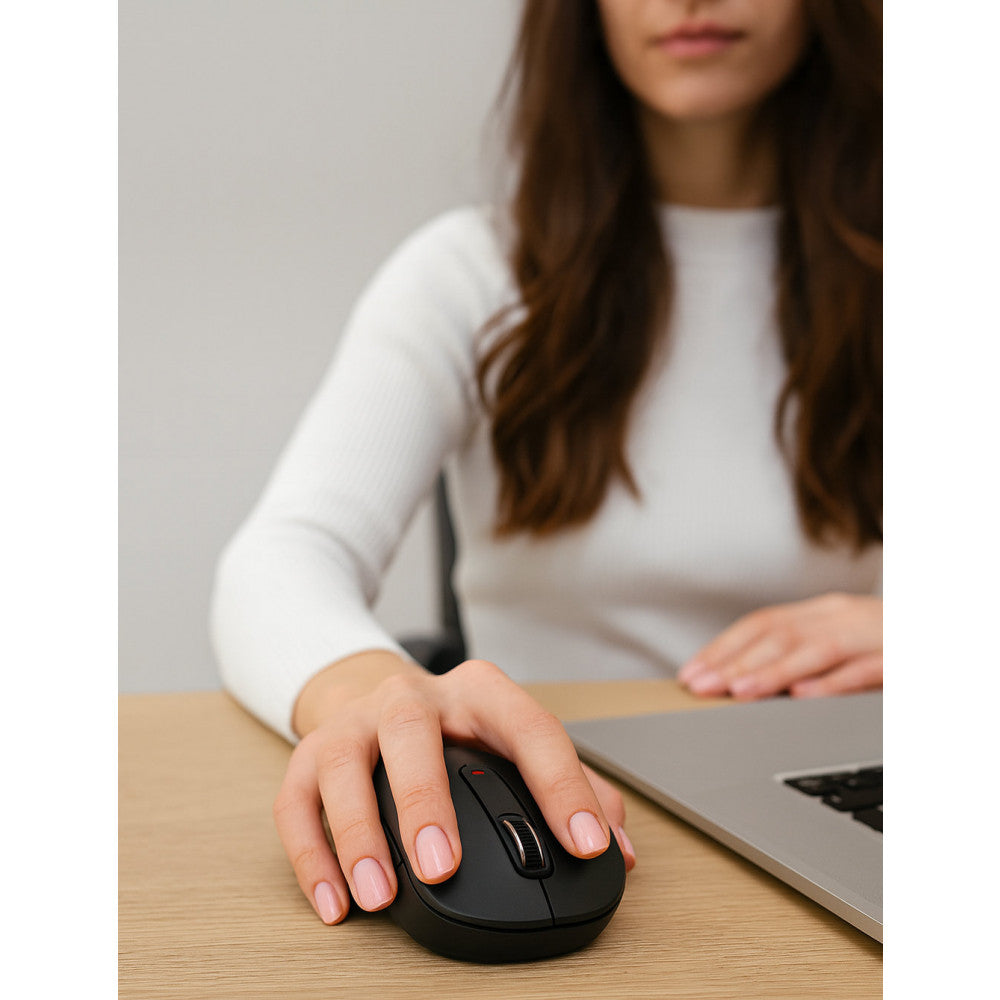 Techly IM 200-WL-BK Wireless Optical Mouse – 2.4GHz, 5D, 1600DPI, Ambidextrous, Black