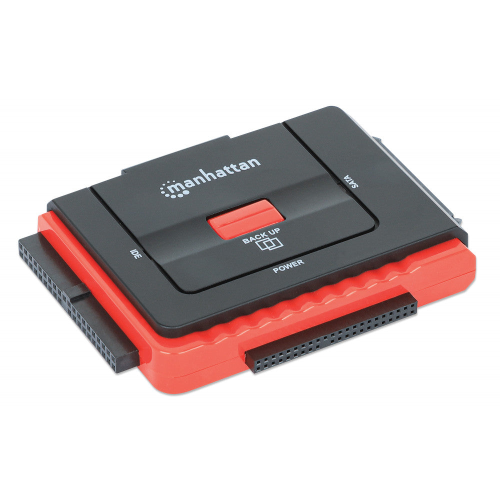 Manhattan IUSB-ADAPT USB 2.0 to SATA & IDE Converter – 480Mbps, One-Touch Backup