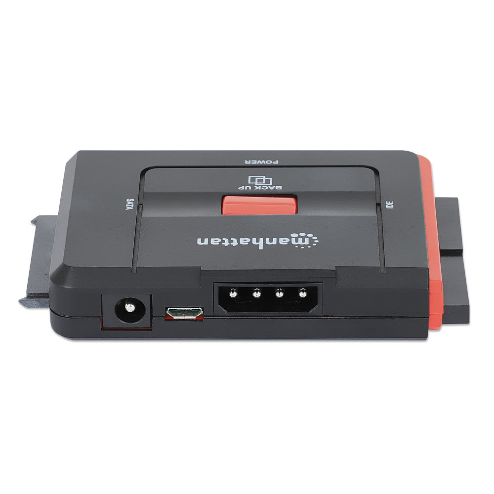 Manhattan IUSB-ADAPT USB 2.0 to SATA & IDE Converter – 480Mbps, One-Touch Backup