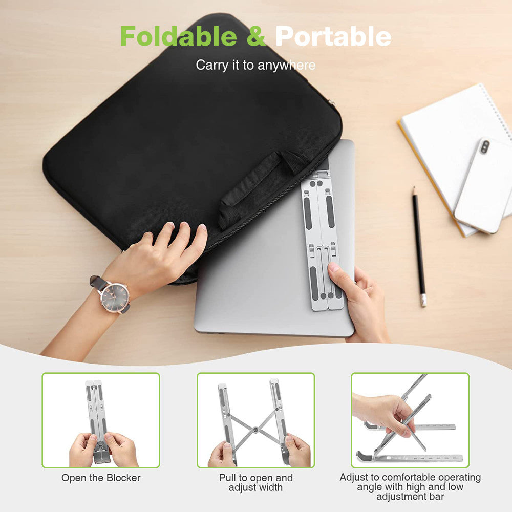 Techly ICA-TBL 134TY Πτυσσόμενη Βάση Αλουμινίου Laptop – 10"–16", 6 Γωνίες