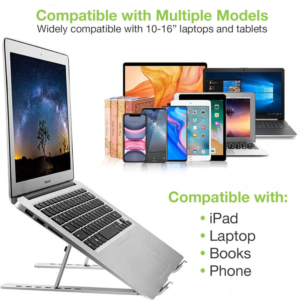 Techly ICA-TBL 134TY Πτυσσόμενη Βάση Αλουμινίου Laptop – 10"–16", 6 Γωνίες