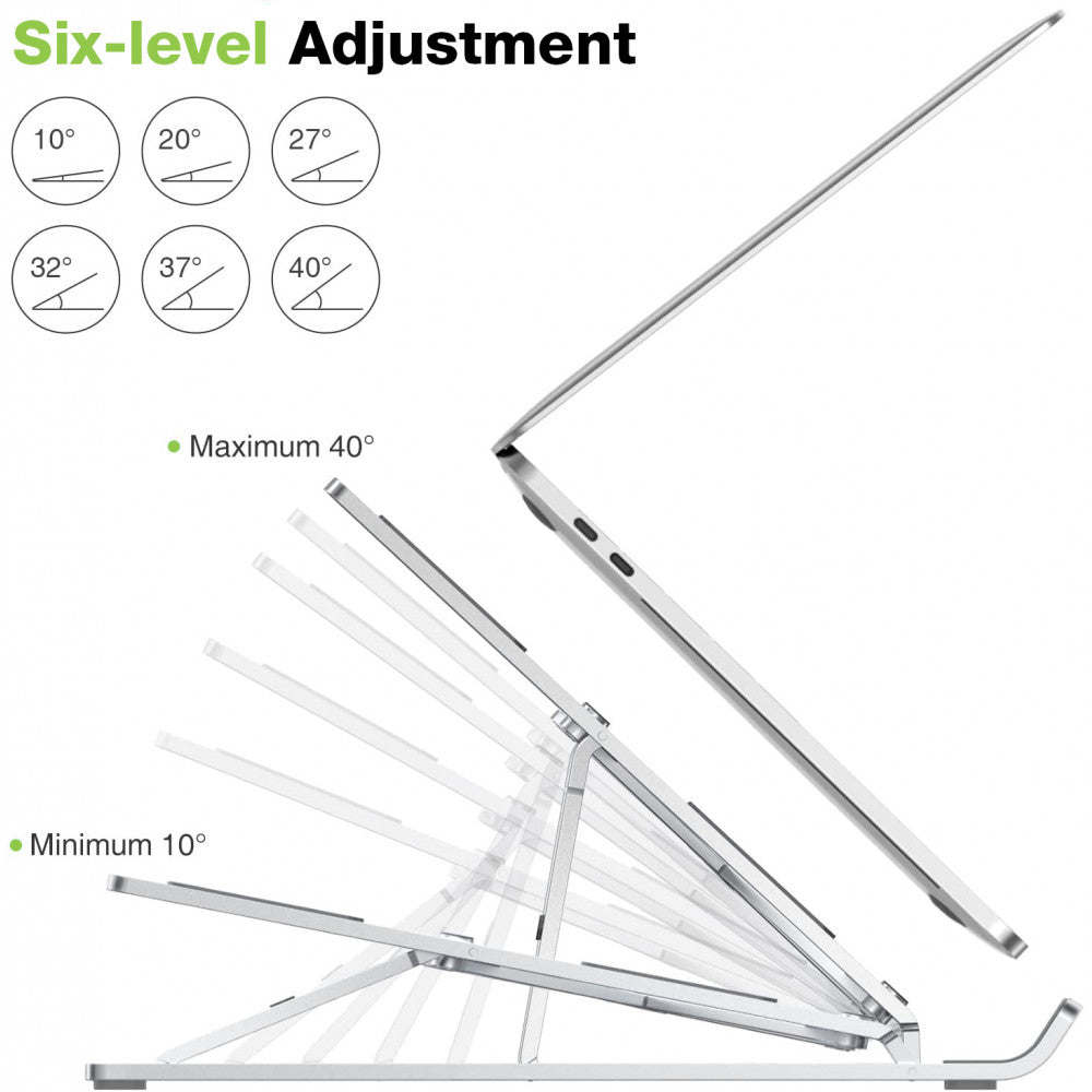 Techly ICA-TBL 134TY Πτυσσόμενη Βάση Αλουμινίου Laptop – 10"–16", 6 Γωνίες