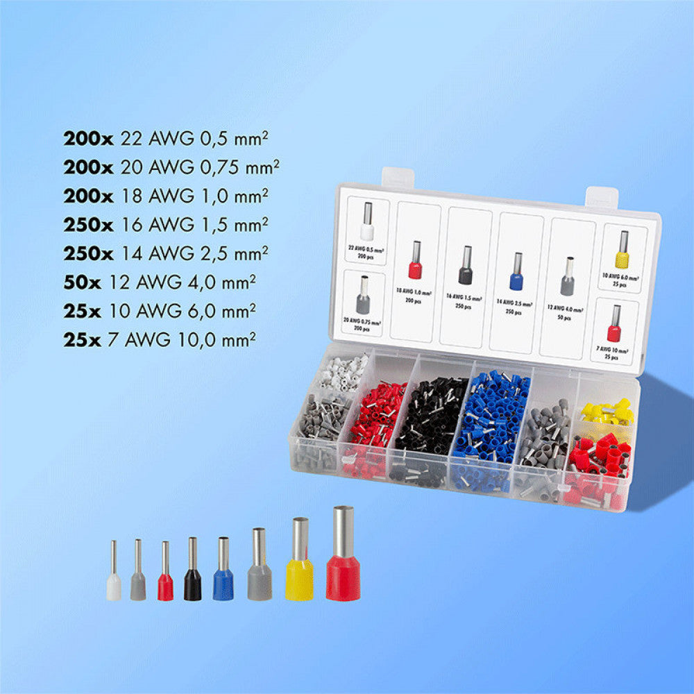LogiLink IPW-MC-KIT1200 σετ μονωμένων ακροδεκτών 1200 τεμαχίων χρωματικά κωδικοποιημένο σε θήκη — Cables & Connectors