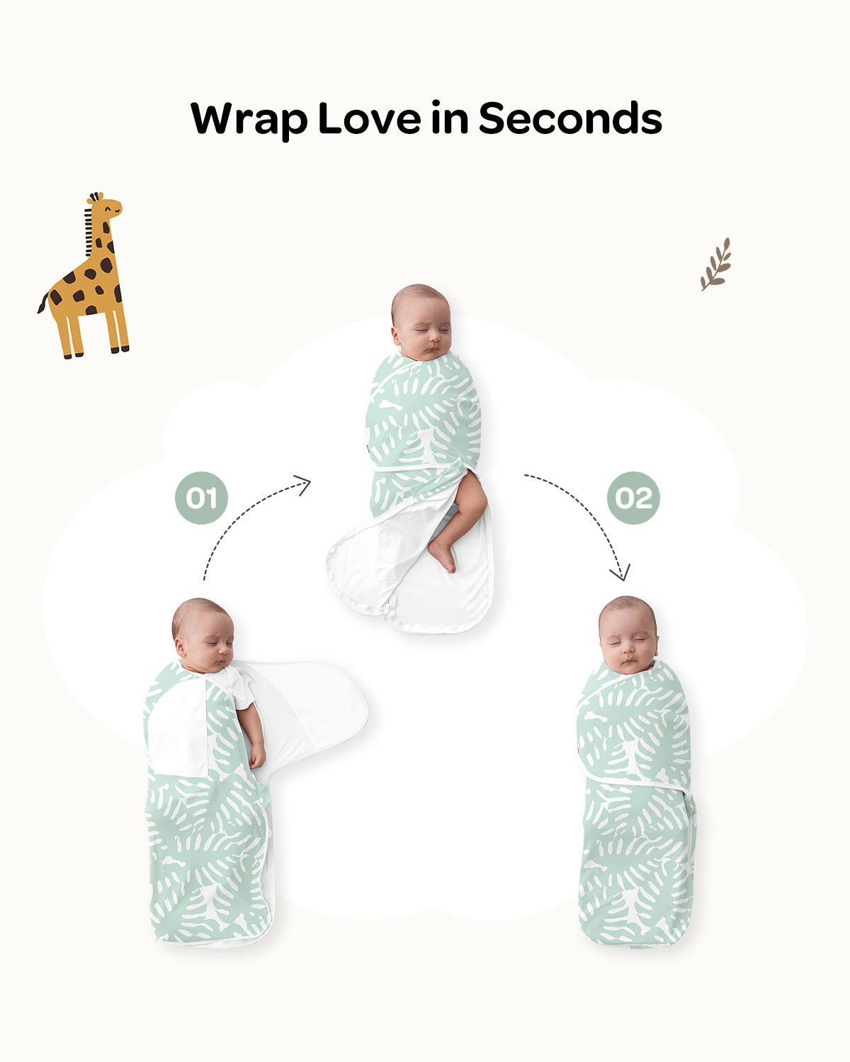 Momcozy Easy Swaddle Wrap 0-3M — bamboo newborn swaddle