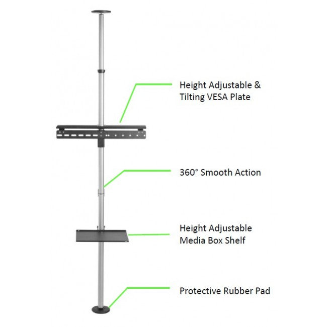 Techly ICA-TR32 Floor-to-Ceiling TV Stand for LCD/LED 37-70" - view 6