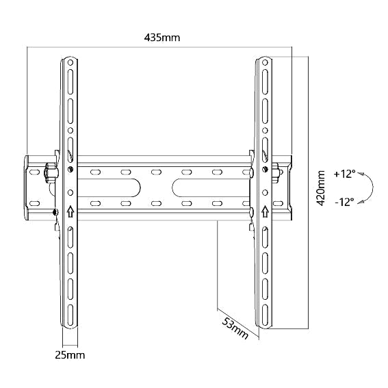 Jolly Line JL42807 Tilting TV Wall Mount 23-55" – ±12° Tilt, 45 kg & 53mm Wall Distance — part of the Strong SRT43UA6203 43" TV + Jolly Line Tilting Wall Mount Bundle