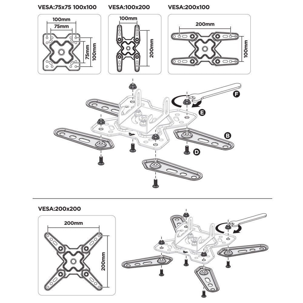 Techly ICA-LCD 423 TV Wall Mount 13''–43'' – VESA 200×200, 20kg & Full-Motion