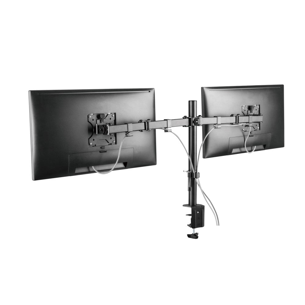 Techly ICA-LCD 582-D Dual Monitor Desk Stand 13''–32'' – 2×8kg, 360° & VESA 100×100