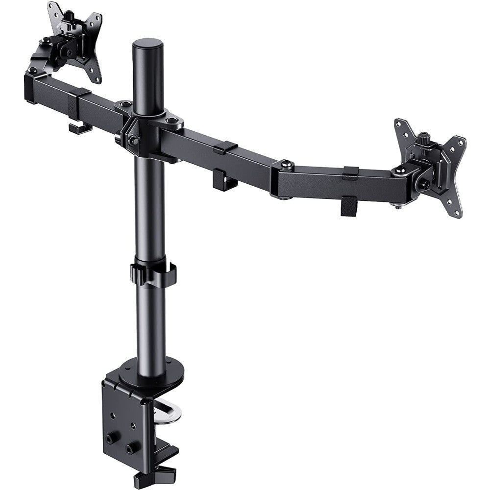 Techly ICA-LCD 582-D Dual Monitor Desk Stand 13''–32'' – 2×8kg, 360° & VESA 100×100