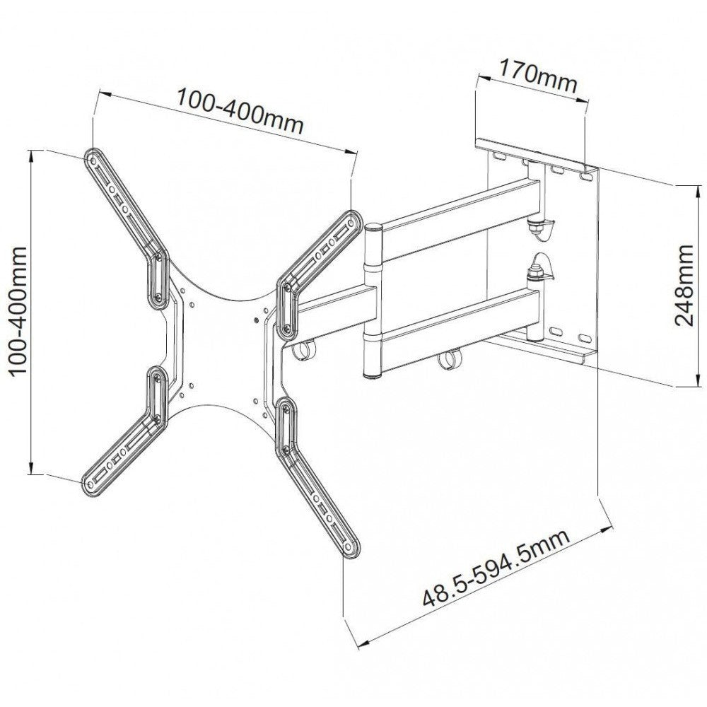 Techly ICA-PLB 136MW Ultra Slim TV Wall Mount 23''–55'' White – 45kg, VESA 400×400