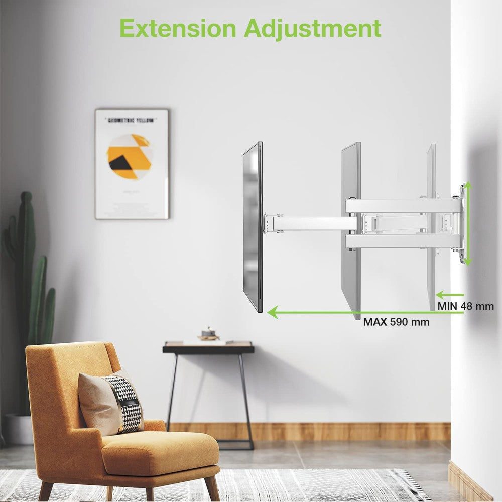 Techly ICA-PLB 136MW Ultra Slim TV Wall Mount 23''–55'' White – 45kg, VESA 400×400