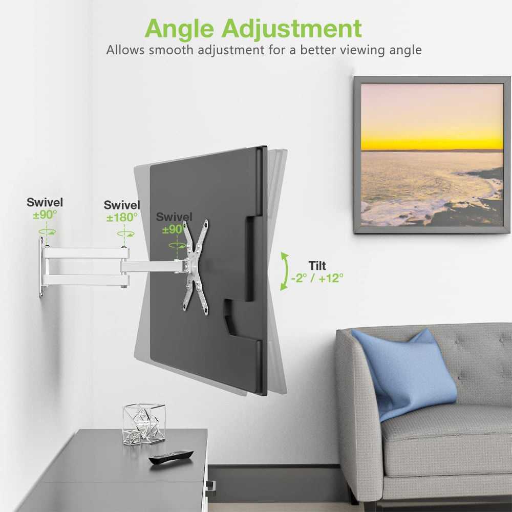 Techly ICA-PLB 136MW Ultra Slim TV Wall Mount 23''–55'' White – 45kg, VESA 400×400