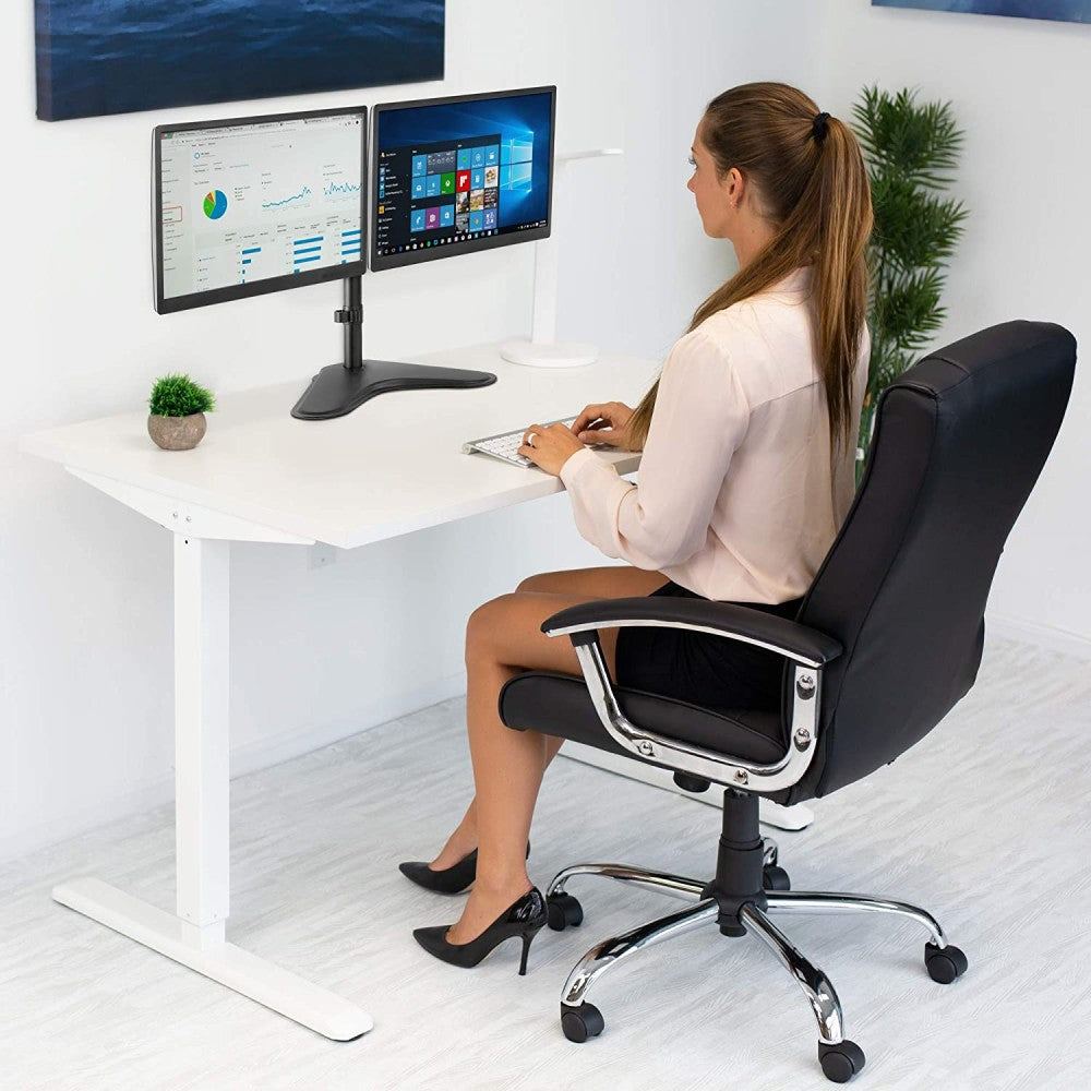 Techly ICA-LCD 2524 Dual Desktop Monitor Stand 13–32'' – 2×8kg, VESA 100×100 & Cable Mgmt