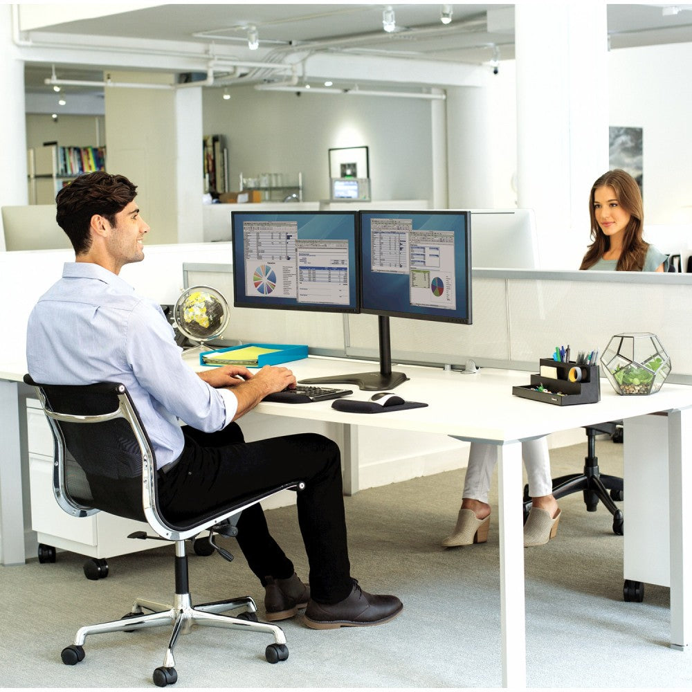 Techly ICA-LCD 2524 Dual Desktop Monitor Stand 13–32'' – 2×8kg, VESA 100×100 & Cable Mgmt