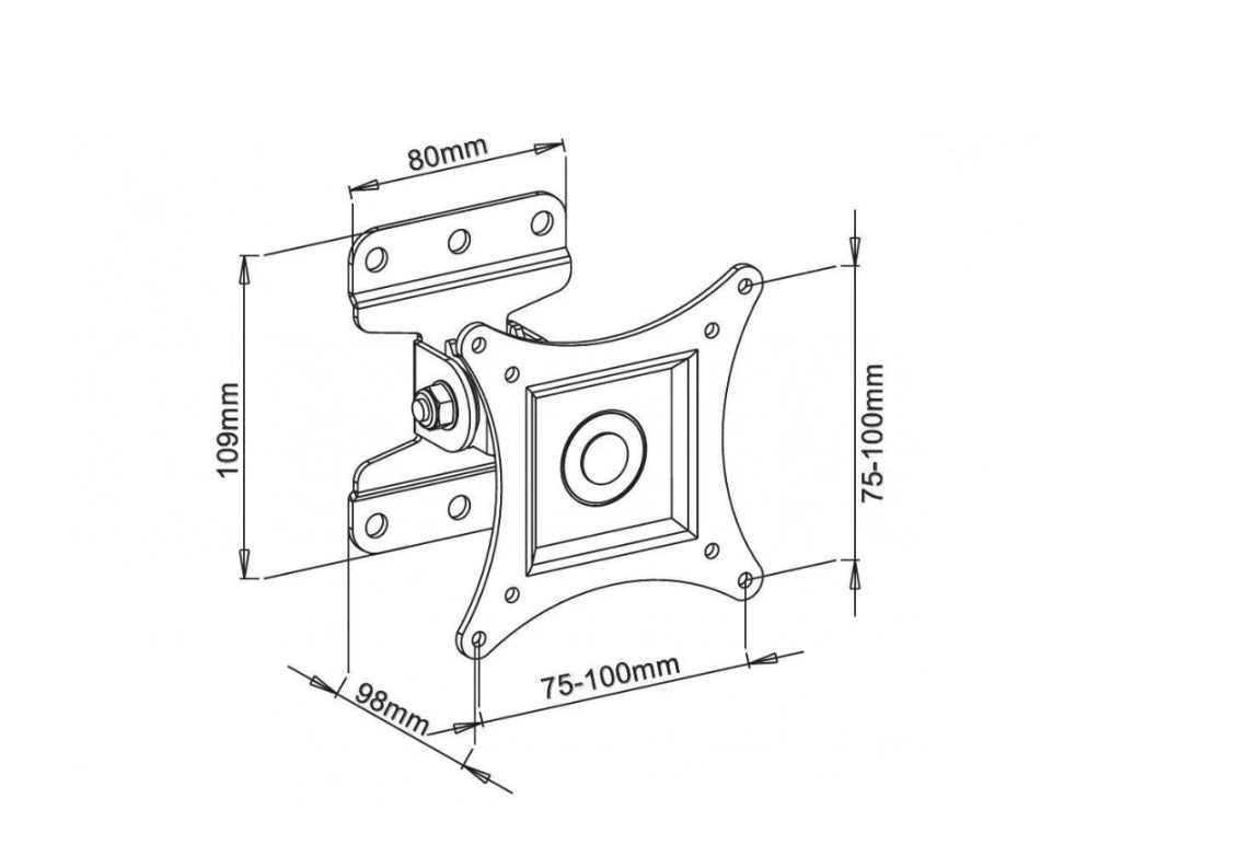 Techly ICA-LCD 201BK Full-Motion TV Wall Mount – 13"–30", VESA 100×100, 23kg, Black