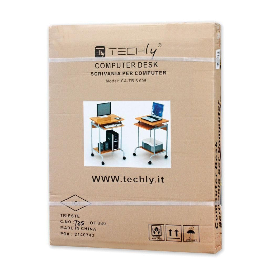 Techly ICA-TB S005 Τροχήλατο Γραφείο Υπολογιστή με Συρόμενο Ράφι