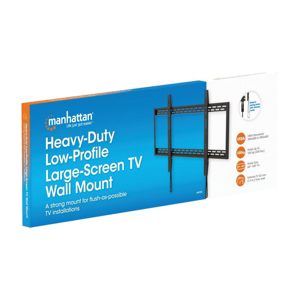 Manhattan ICA-PLB 993MH Slim Fixed TV Wall Mount 60"–100" – 100kg