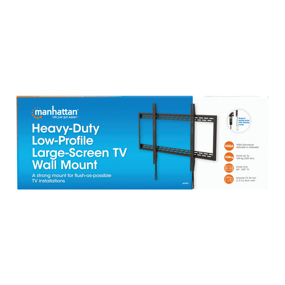 Manhattan ICA-PLB 993MH Slim Fixed TV Wall Mount 60"–100" – 100kg