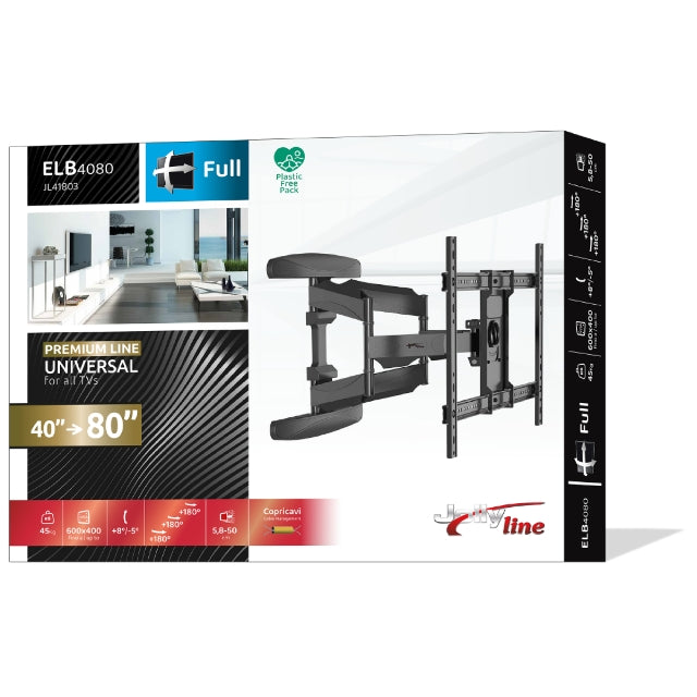 Jolly Line JL41803 ELB-4080 Full-Motion TV Wall Mount 40–80"