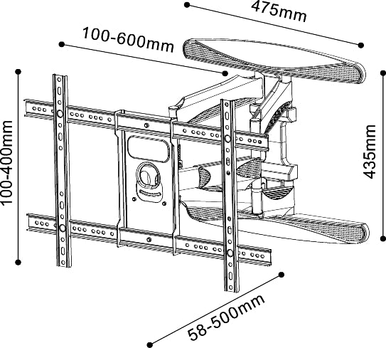 Jolly Line JL41803 ELB-4080 Full-Motion TV Wall Mount 40–80"