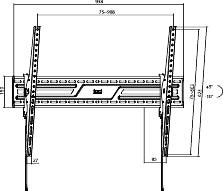 Jolly Line JL41853 ELB-60100/TILT Βάση Τοίχου TV με Κλίση 60–100"