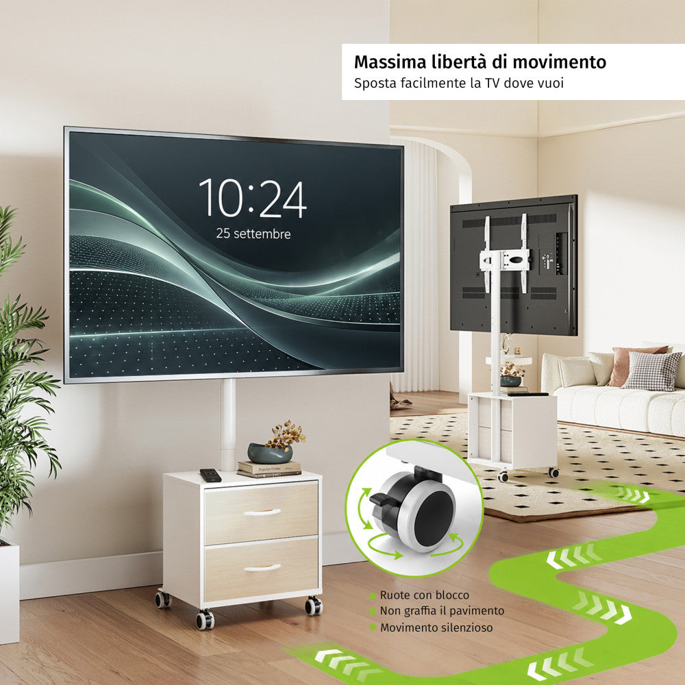 Techly ICA-TR702W Mobile TV Floor Stand 32-60" — Techly