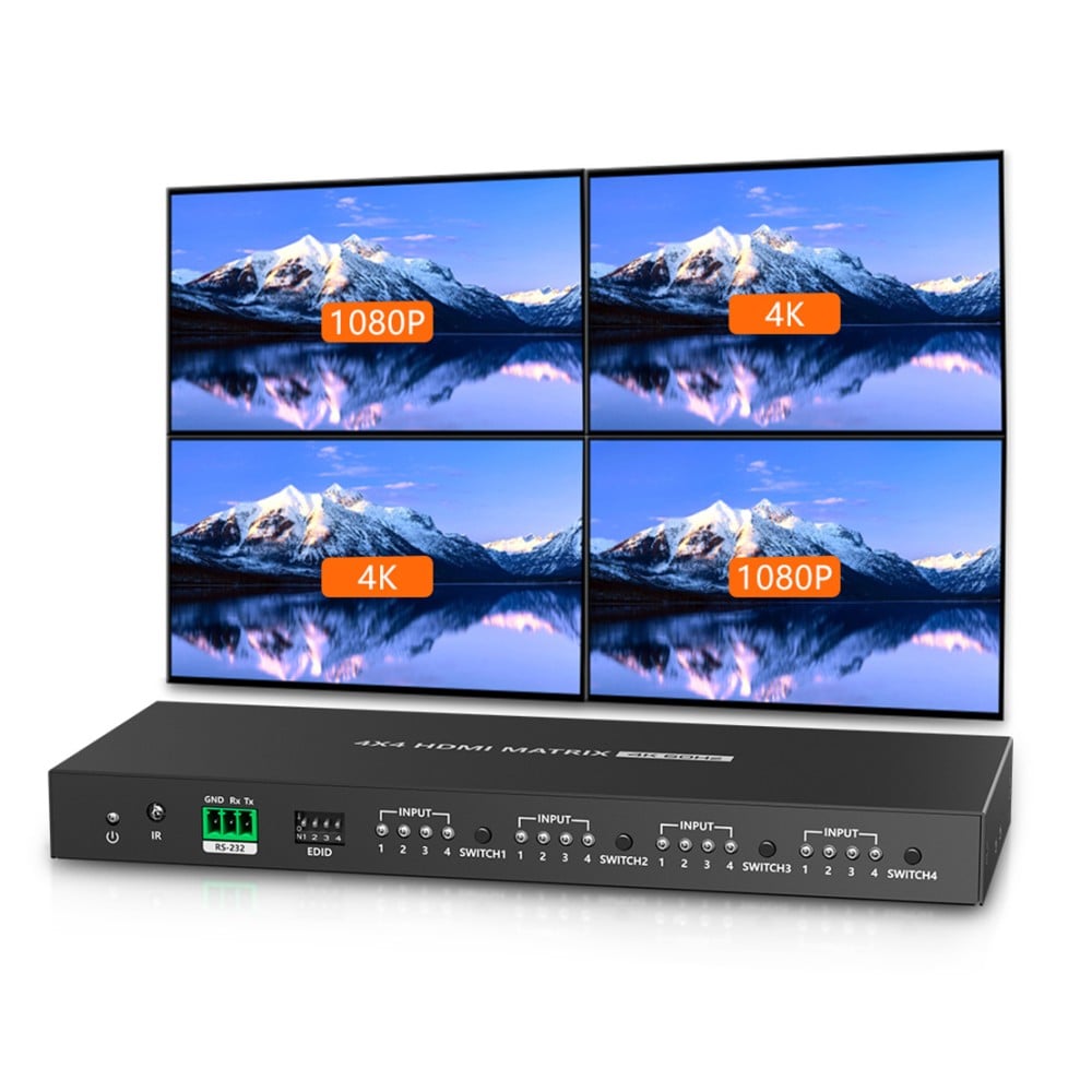 Manhattan IDATA HDMI-MX44M HDMI 2.0 Matrix 4×4 – 4K@60Hz, HDR10 & HDCP 2.2