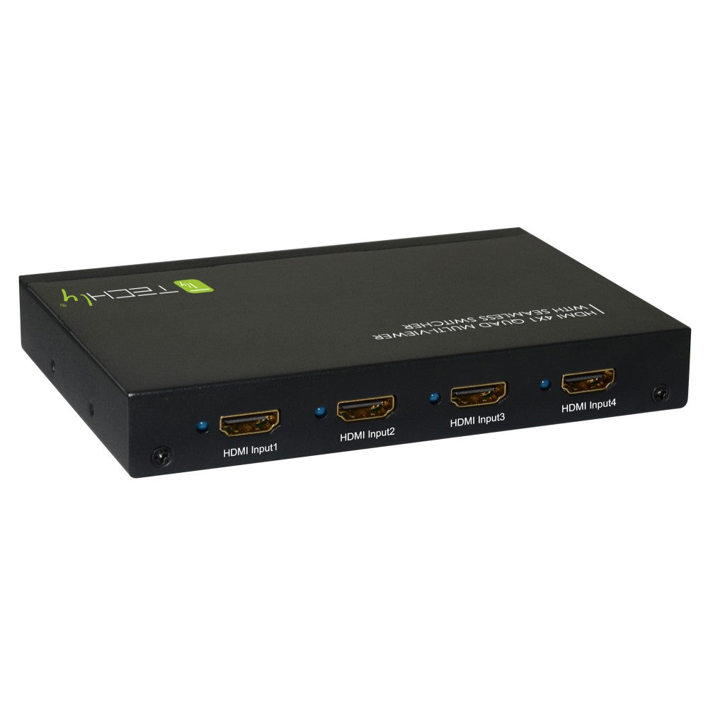 Techly IDATA HDMI-41MV HDMI 4×1 Multiviewer – Seamless Switch, 1080p & IR/RS232 Control