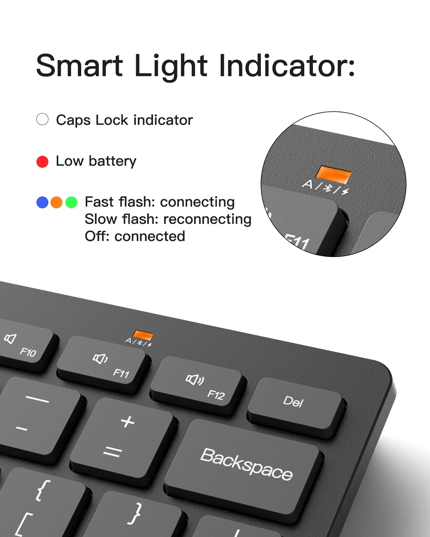Inateck KB01003 Λεπτό Πληκτρολόγιο Bluetooth 5.3 – 3 Συσκευές, Μπαταρία 18 Μηνών