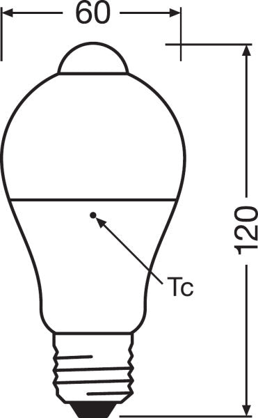 OSRAM SCLA60 REM 9W 2700K E27 LED Bulb – Motion Sensor, Daylight Inhibit & Frosted